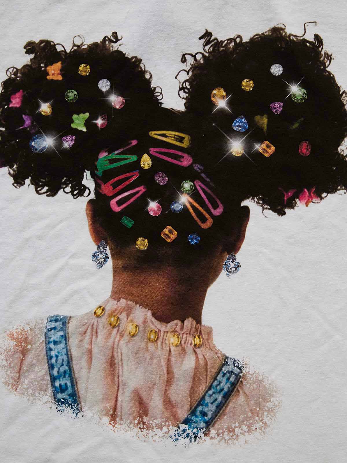NOISSEY "Afro Puffs" Rhinestone Hairpin Heavyweight Tee (As Seen on Matlock) - Image 3