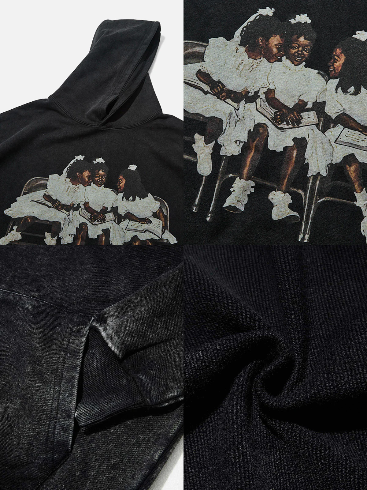High Quality Laughing Black Girl Print 425g Hoodie - Image 13