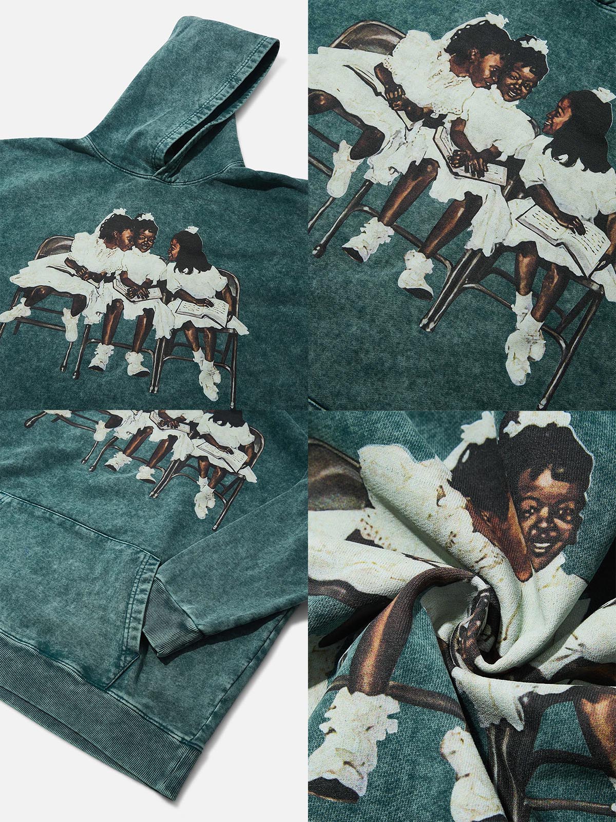 High Quality Laughing Black Girl Print 425g Hoodie - Image 17