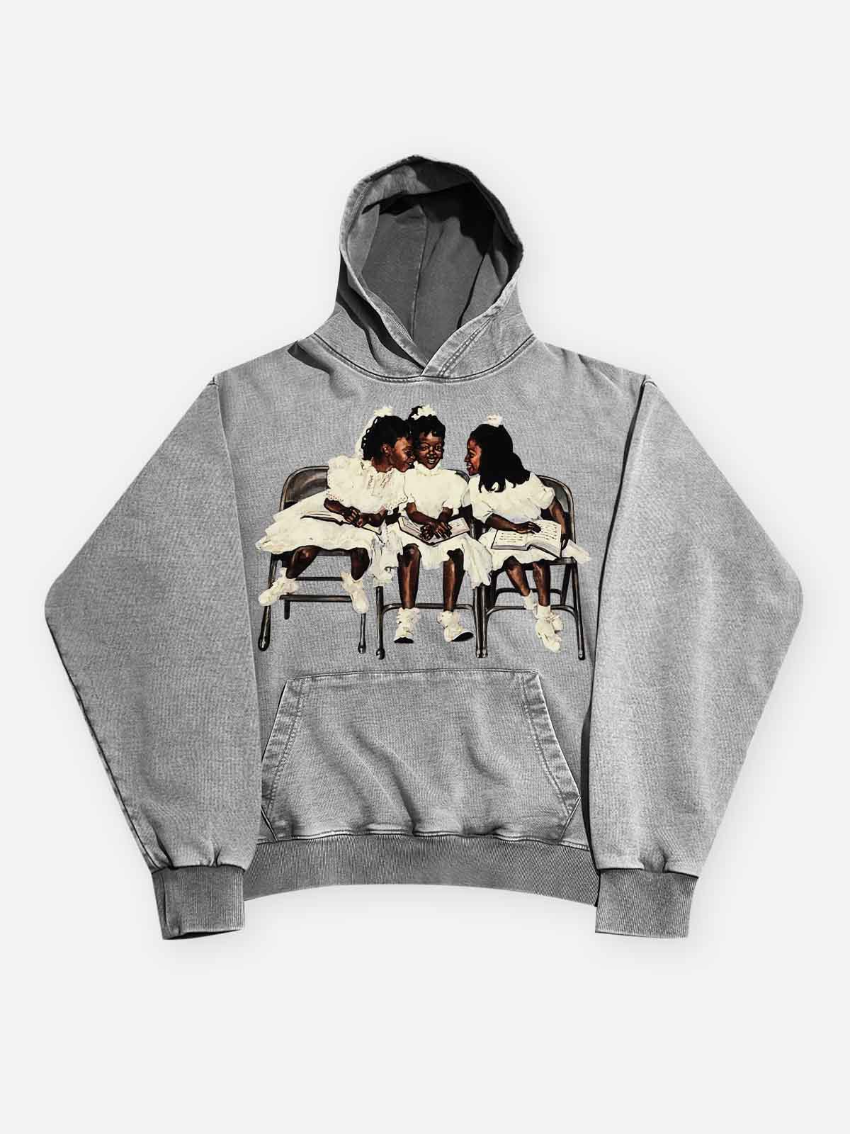 High Quality Laughing Black Girl Print 425g Hoodie - Image 7