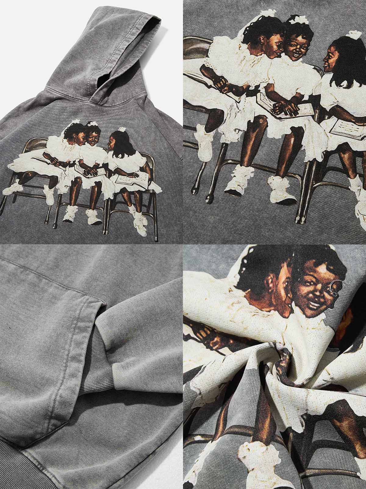 High Quality Laughing Black Girl Print 425g Hoodie - Image 8