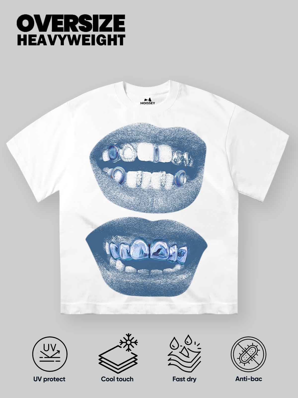 NOISSEY The Original "Blue Lips" Grillz 270g Heavyweight Tee (Standard Fit) - Image 8