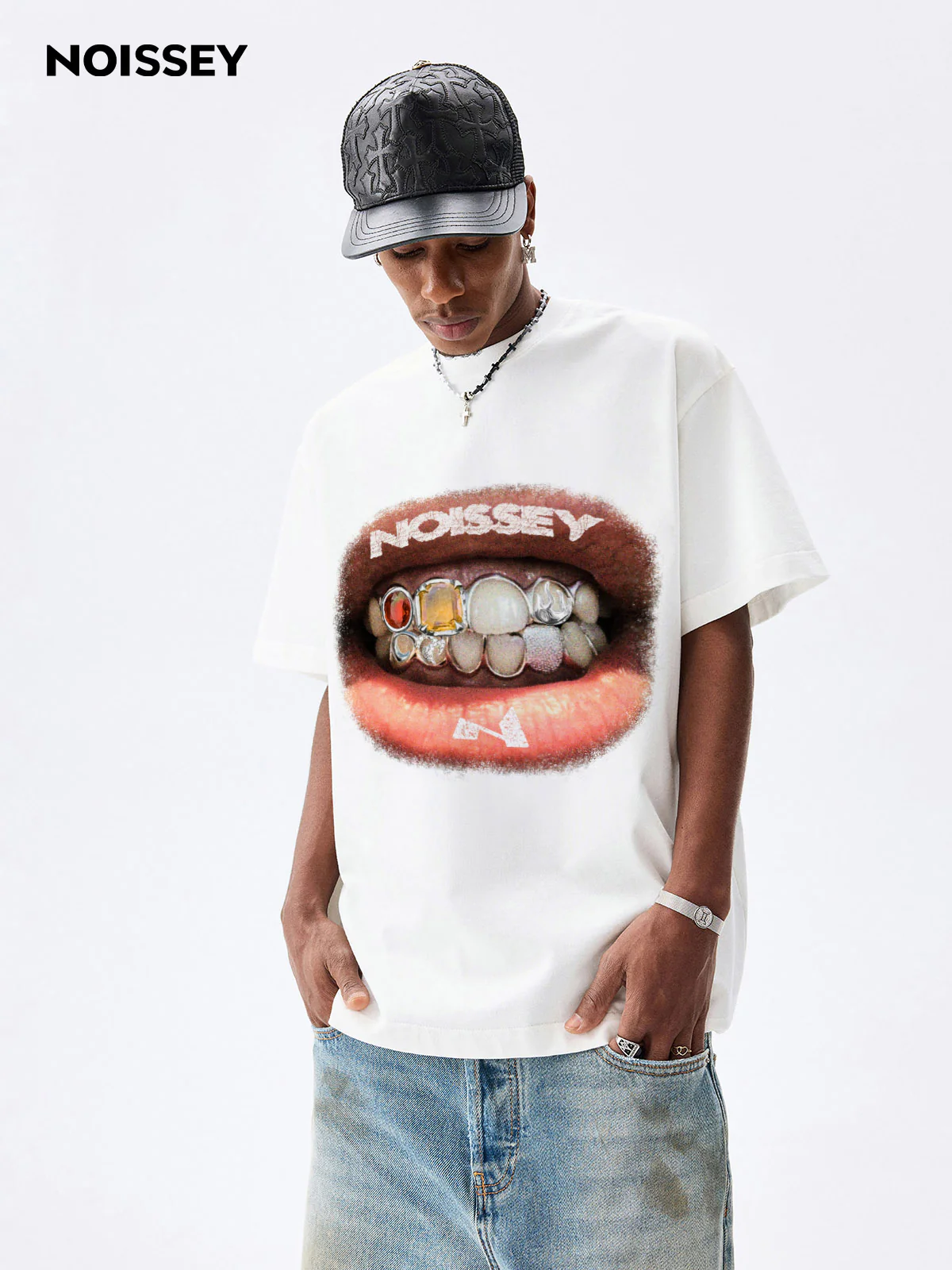 High quality Retro Lip Grills Noissey Print T-Shirt heavyweight - Image 8