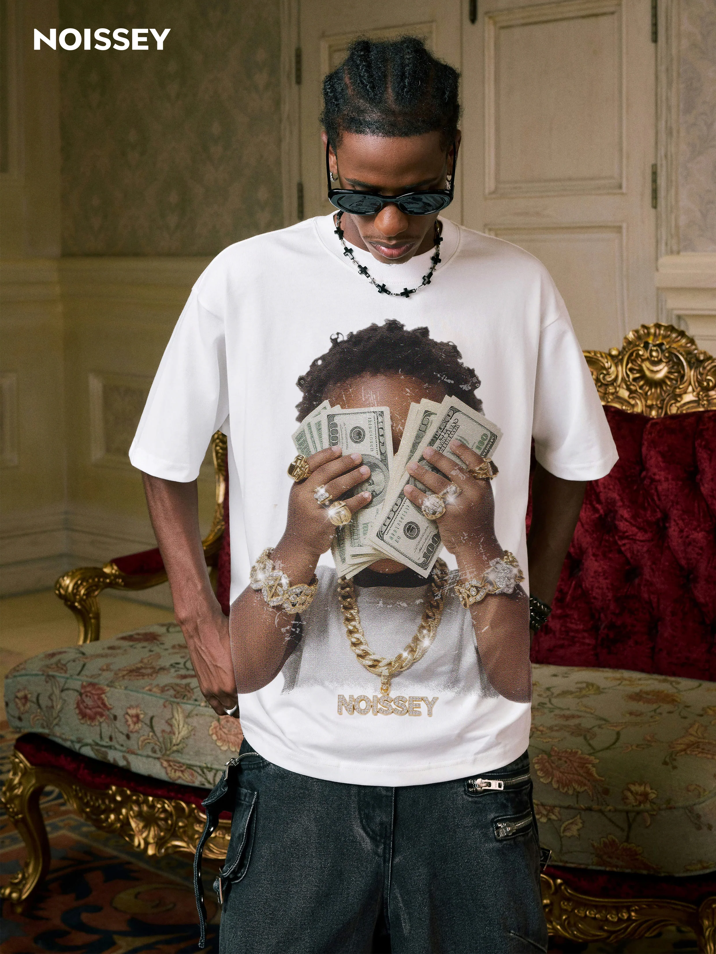 High Quality Wealthy Baby Vintage Print heavyweight T-shirt - Image 5