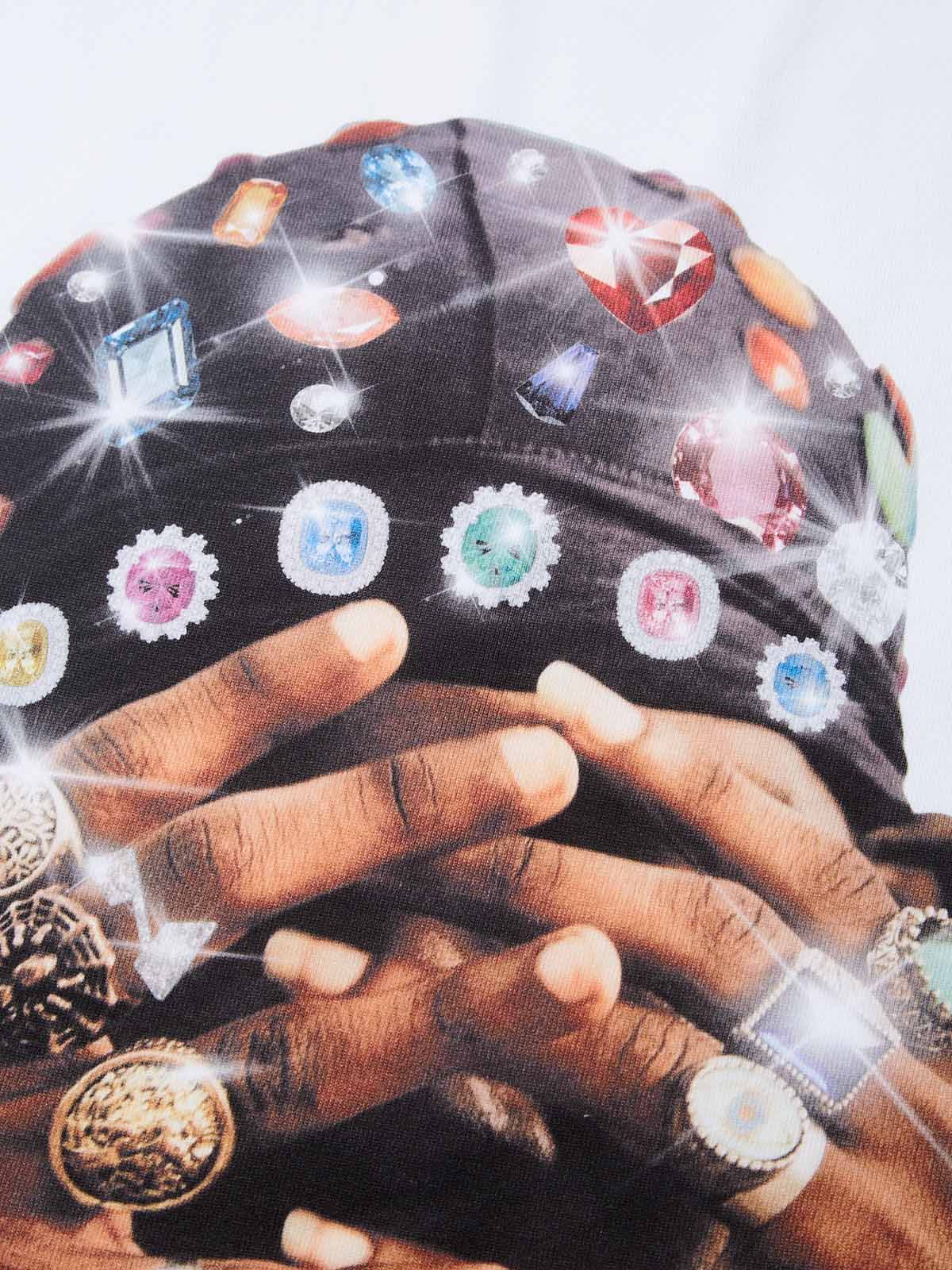 Hip-Hop Diamond Hand Rich Figure Print T-shirt - Image 4