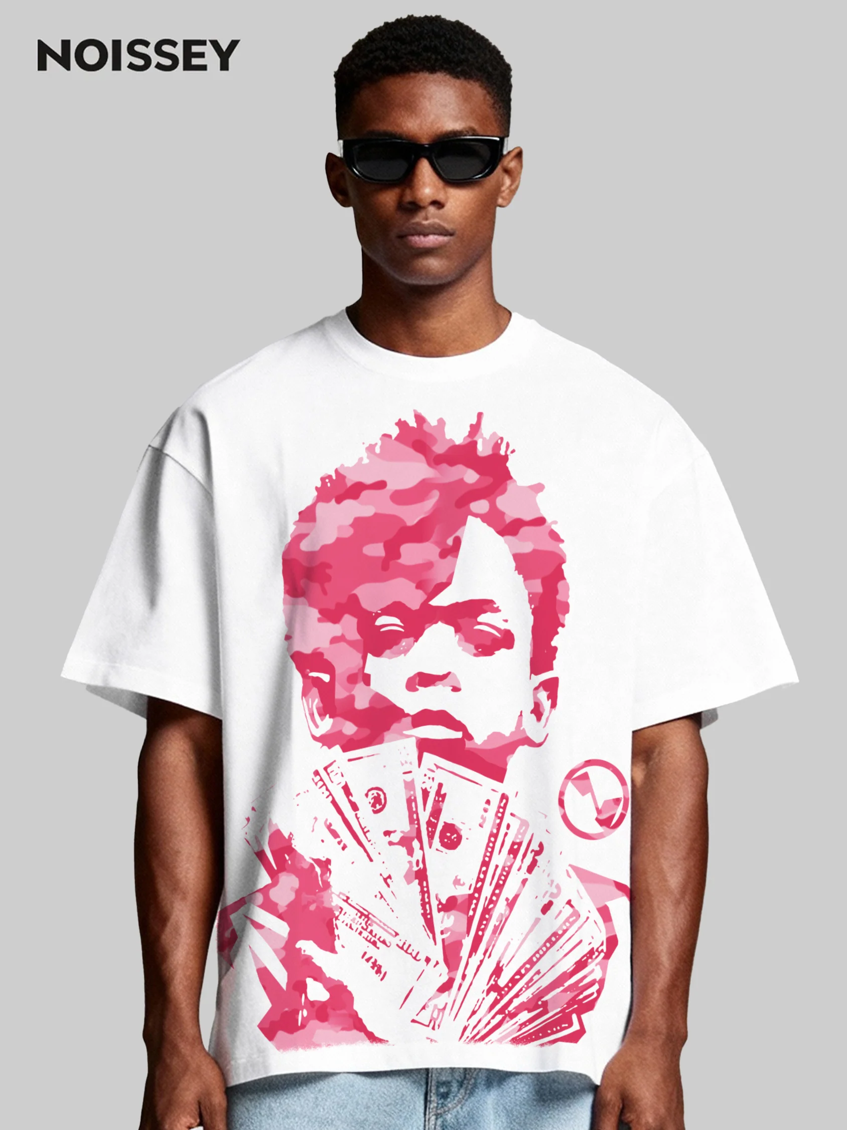 NOISSEY Pink Camo "Money Stack" Portrait Cooling Tee - Image 4