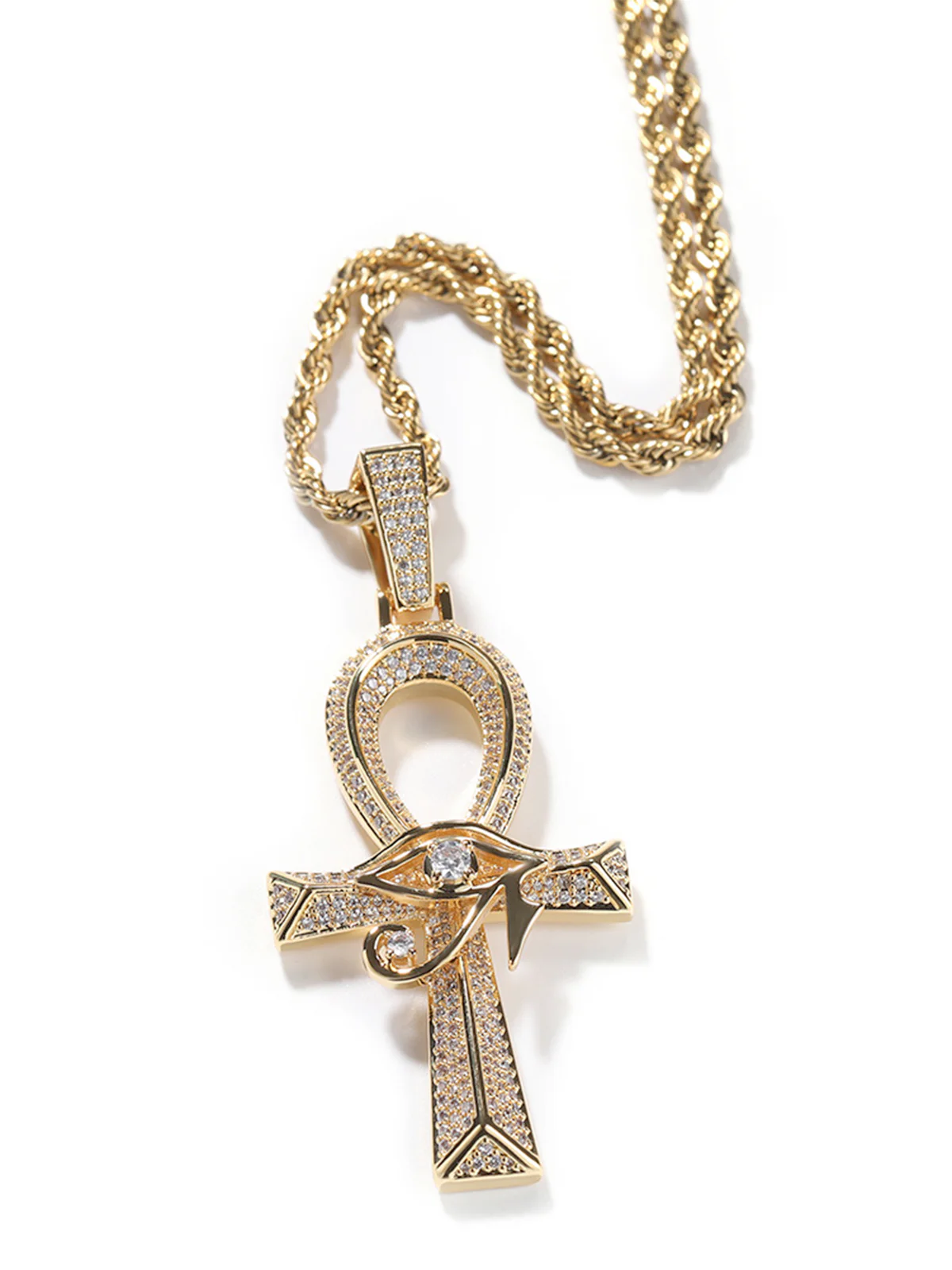 Horus Eye Cross Diamond Necklace - Image 3