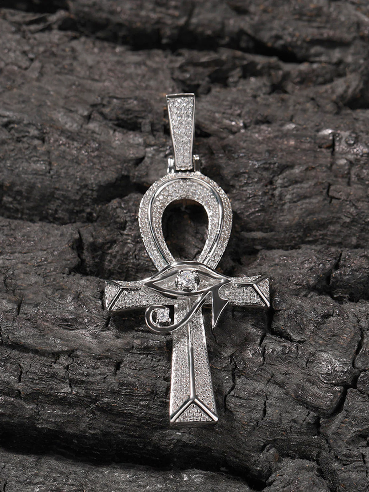 Horus Eye Cross Diamond Necklace - Image 5