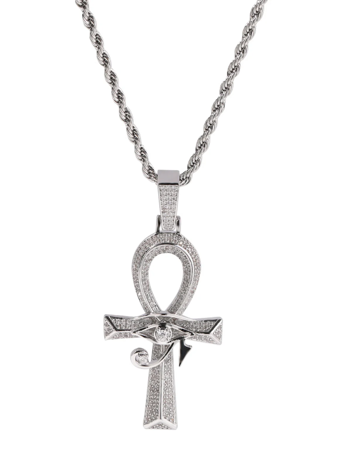 Horus Eye Cross Diamond Necklace - Image 7