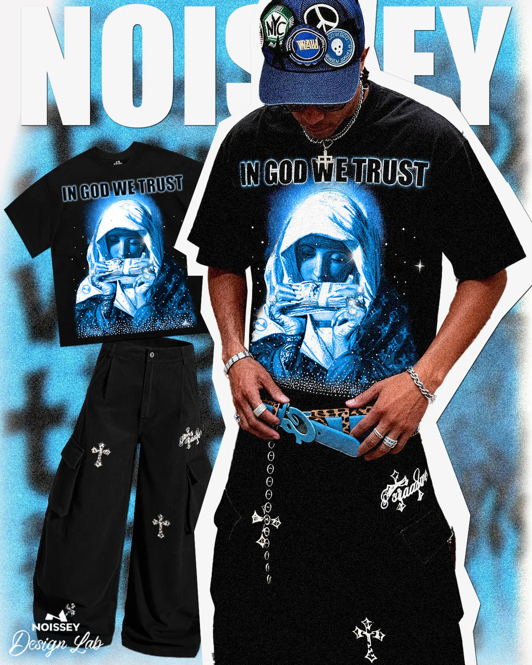 "IN GOD WE TRUST" ARCHIVAL TEE – VINTAGE BLACK OVERSIZED STREETWEAR - Image 4