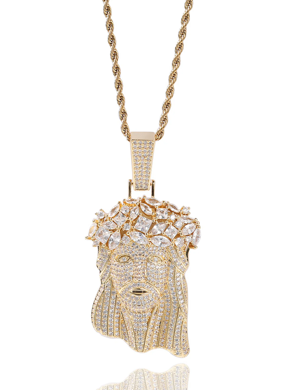 Jesus cubic zirconia full diamond Necklace - Image 3