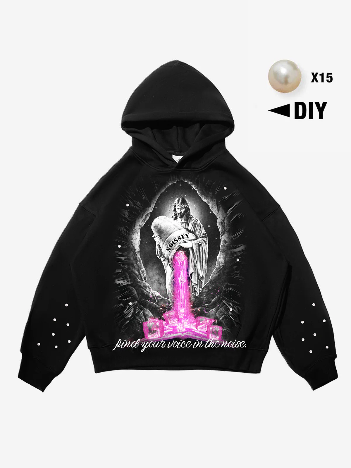 Jesus Pouring Stories Art Print Tech-Fabric Hoodie