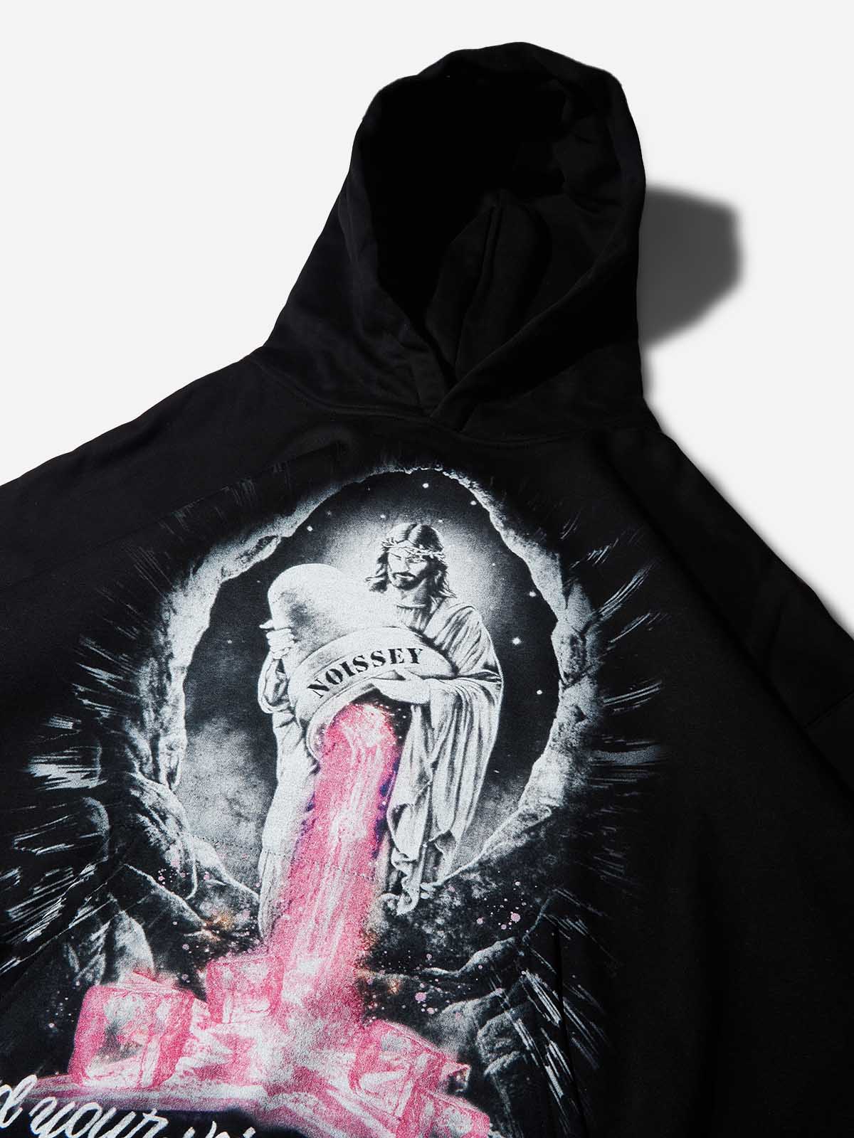 Jesus Pouring Stories Art Print Tech-Fabric Hoodie - Image 9