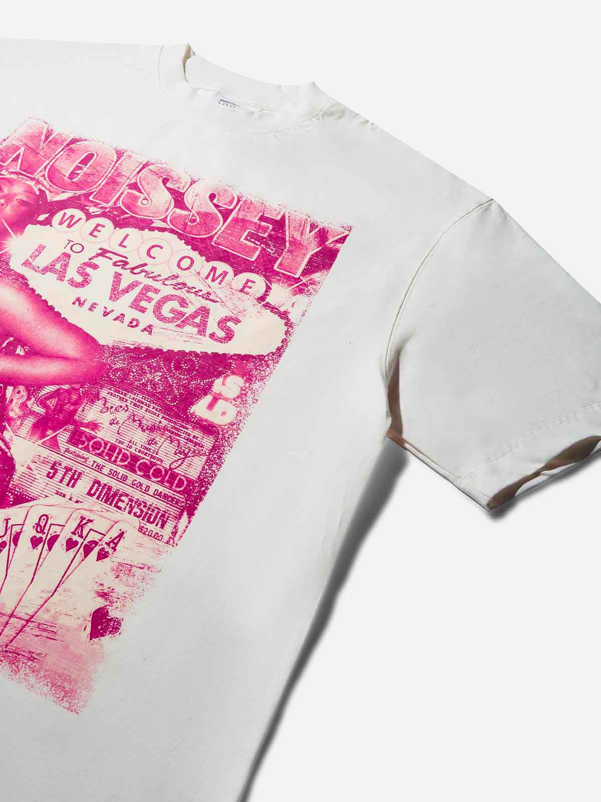 Las Vegas Sexy Lady Pink Silkscreen Monochrome Print T-Shirt - Image 6