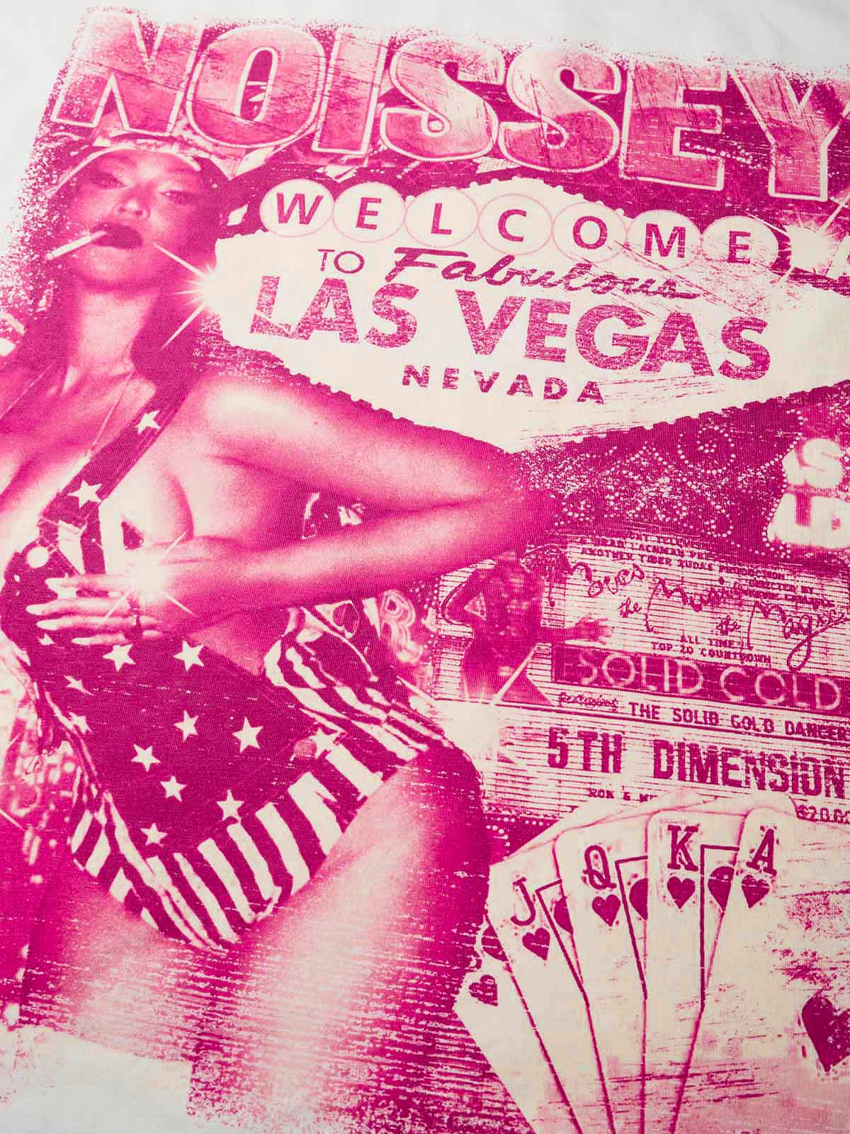 Las Vegas Sexy Lady Pink Silkscreen Monochrome Print T-Shirt - Image 7