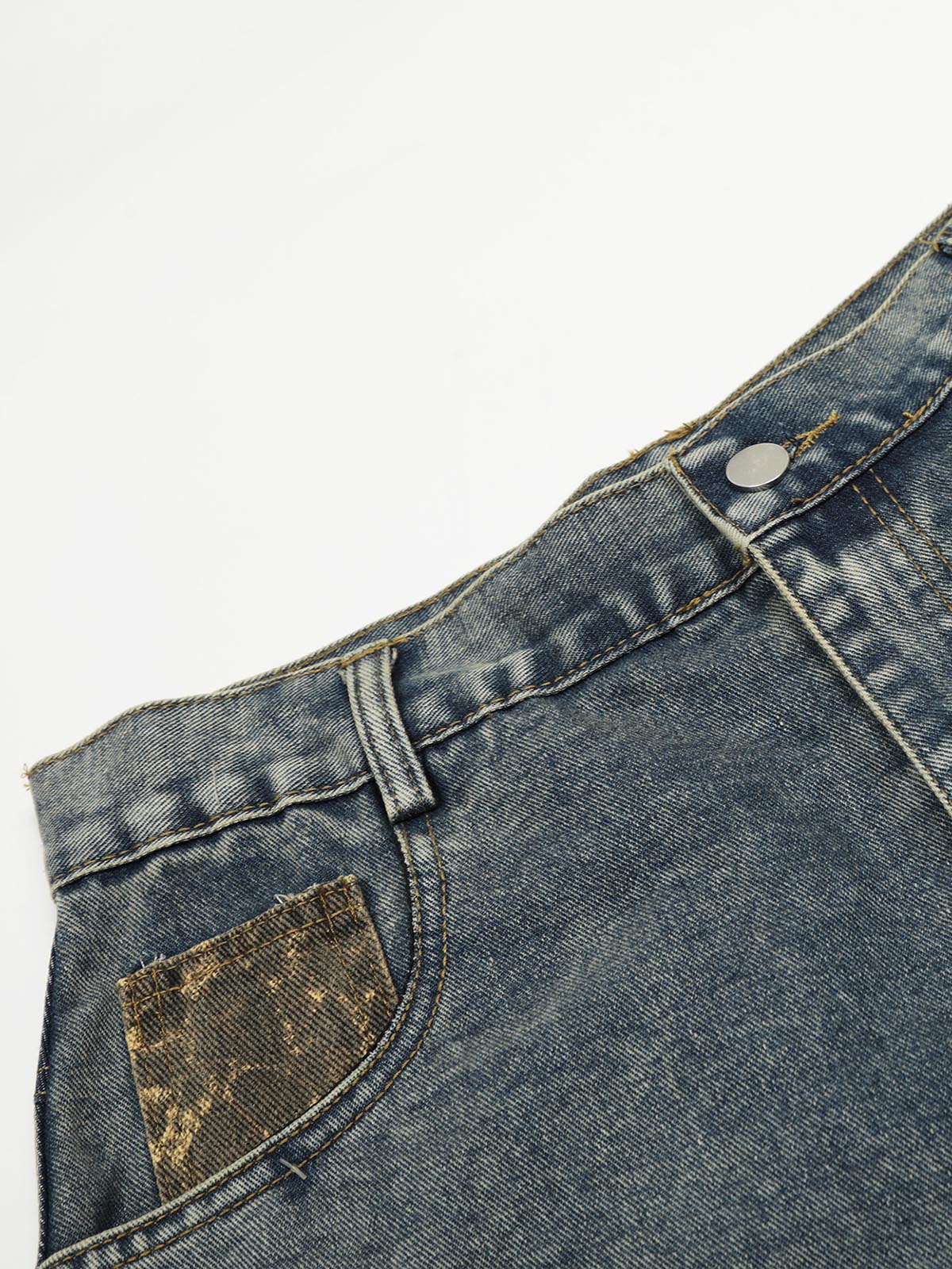 Leopard Print Patchwork Wide-Leg Jeans - Image 7