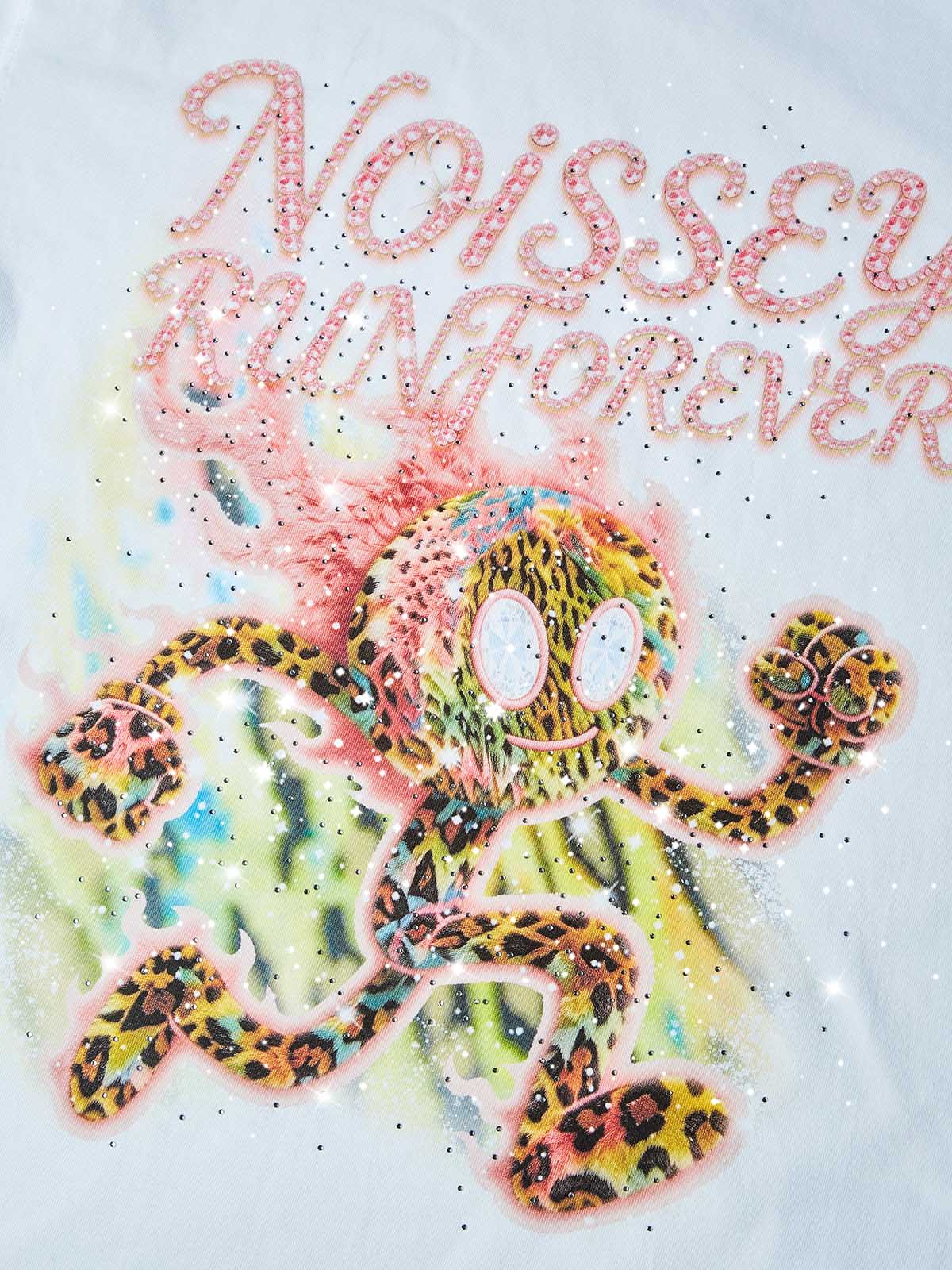 NOISSEY RUN FOREVER - LEOPARD FIREBALL PINK ICED OUT TEE - Image 2