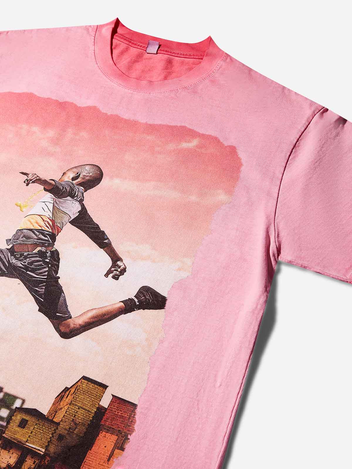 Life & Freedom Collage Washed Print T-Shirt - Image 3