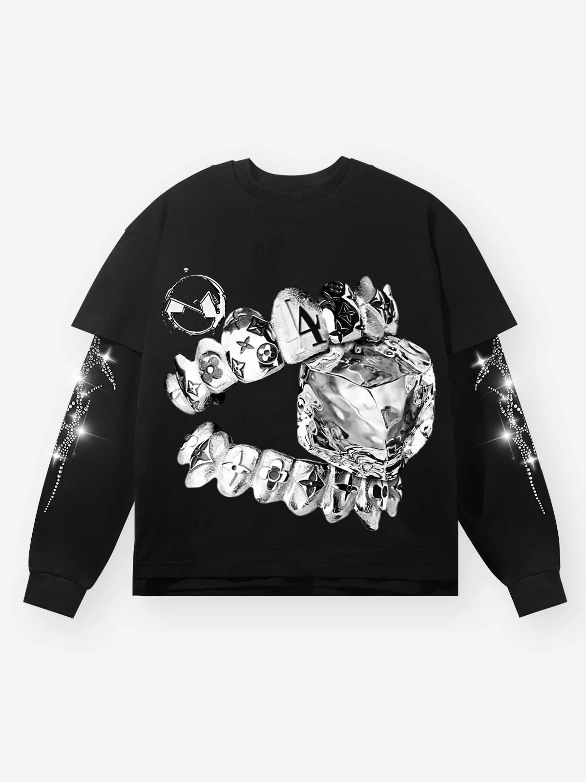NOISSEY "Liquid Metal" Teeth & Diamond 2-Piece Layering Set