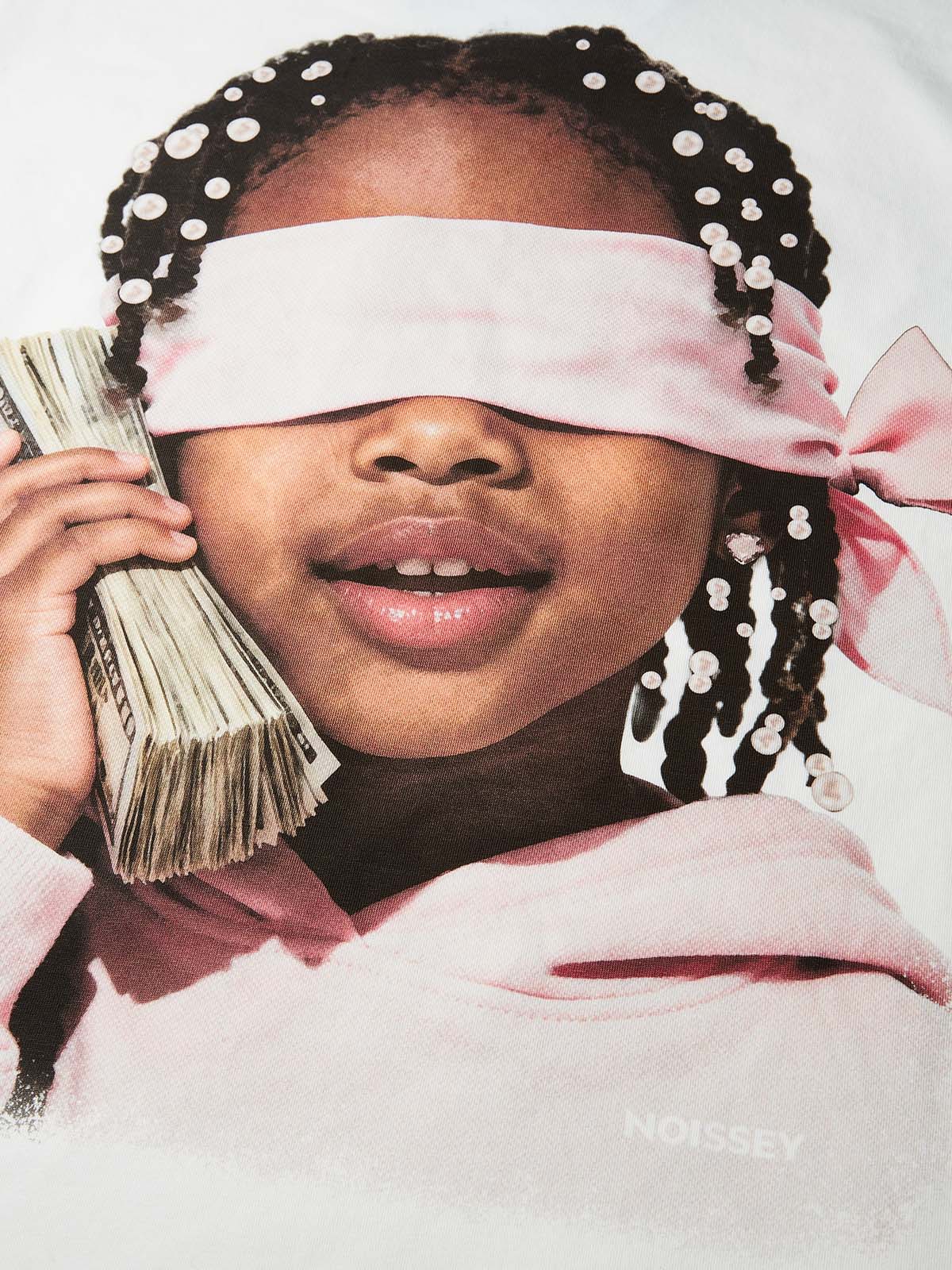 Little Girl with Pink Headscarf and Her Money Print T-shirt - Image 10