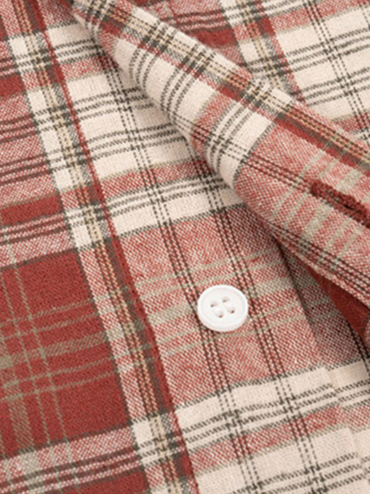 Loose-fit Popular Short Checkered Shirt - Image 5