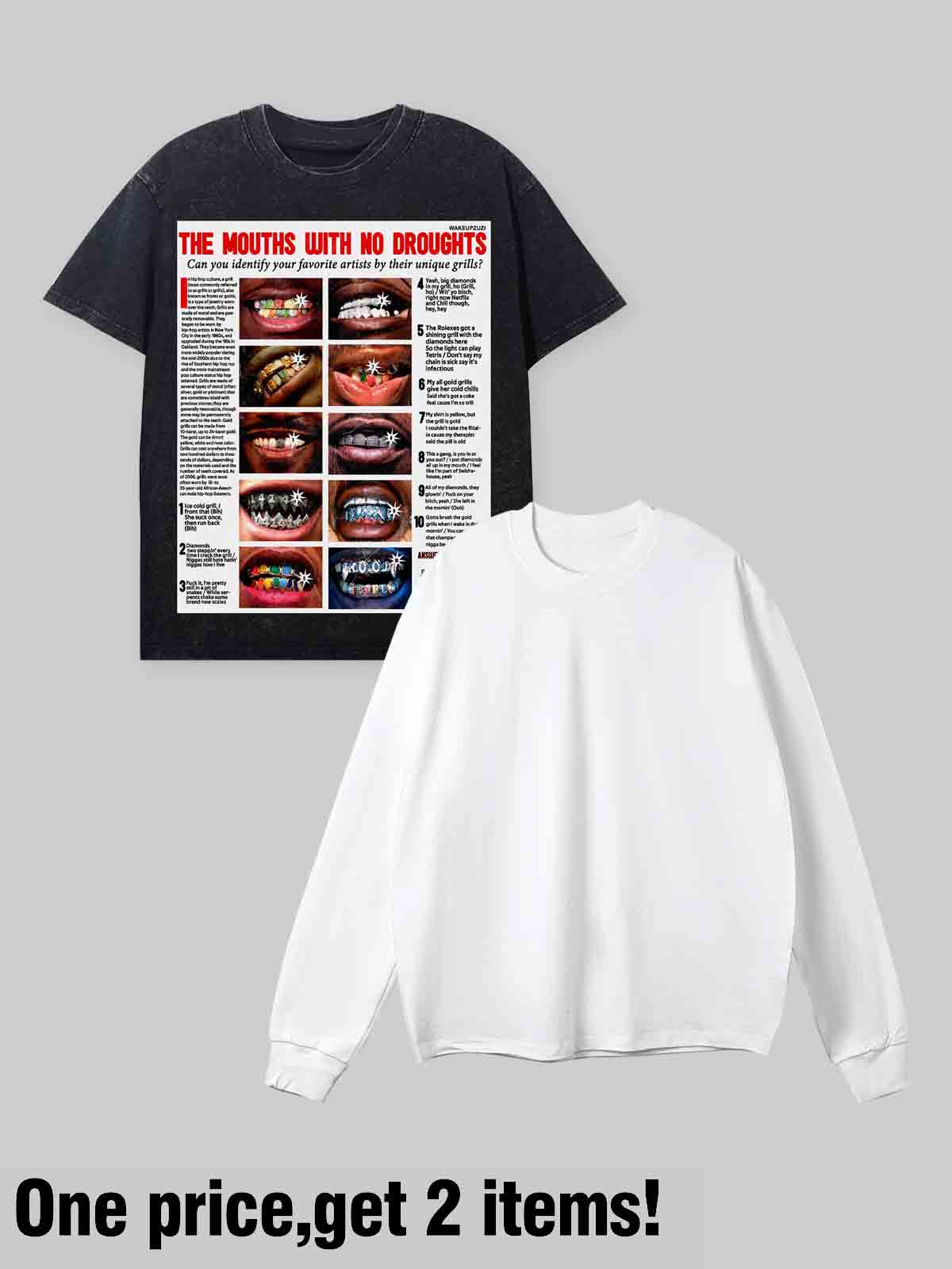 Magazine Style Black and White Printed long sleeve set - Image 2