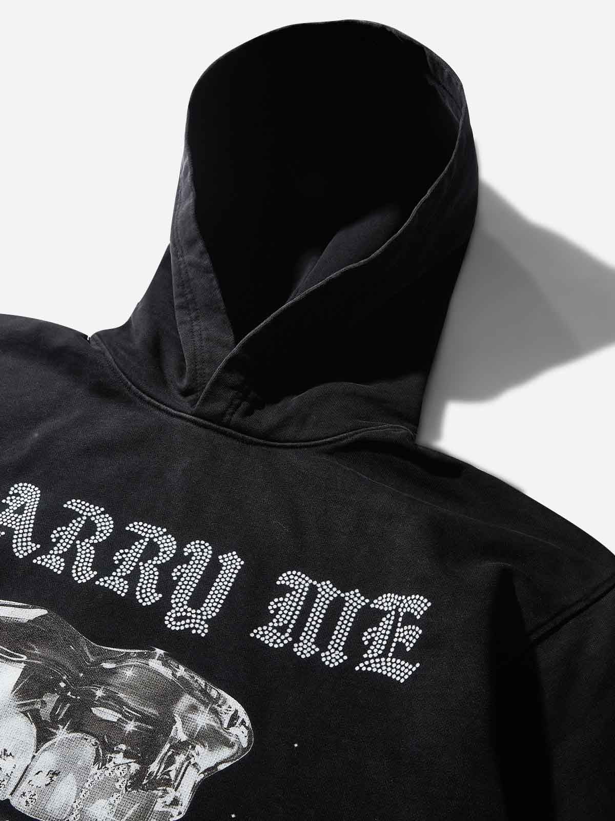 MARRY ME Black Washed Hoodie - Image 3