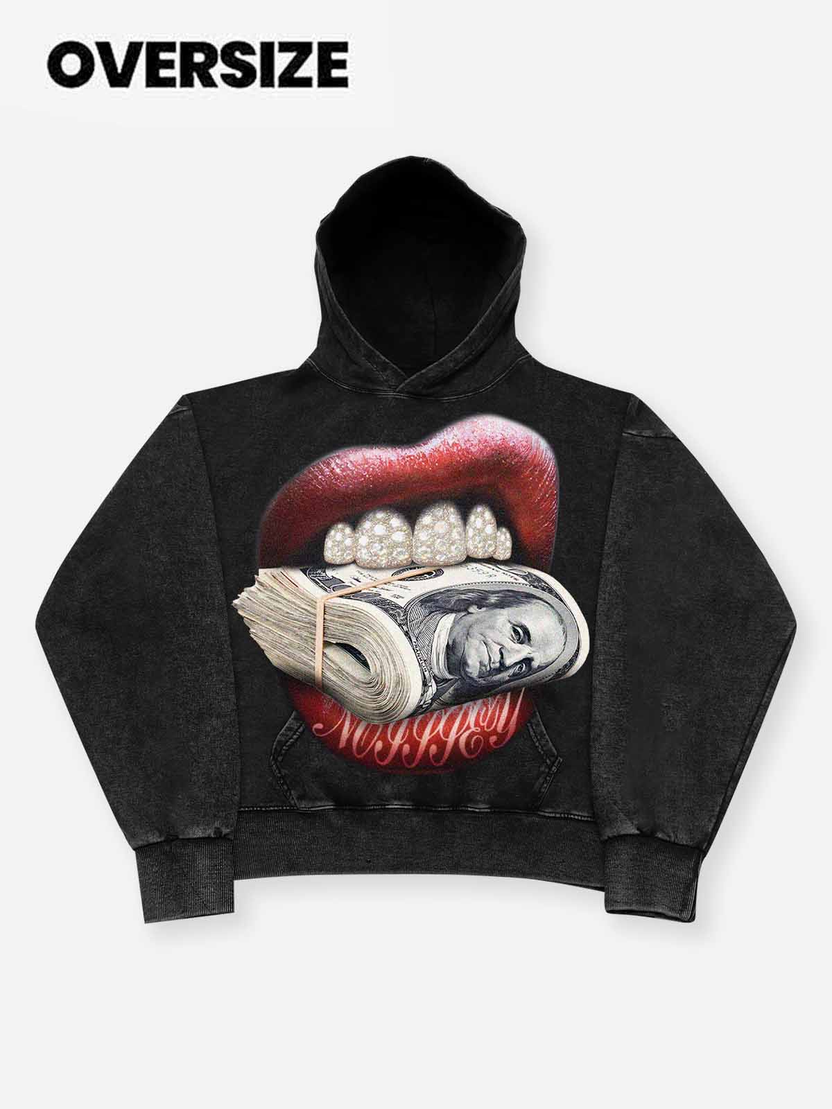 NOISSEY "MONEY BITE" ICED OUT GRILLS PREMIUM STREETWEAR HOODIE - Image 2