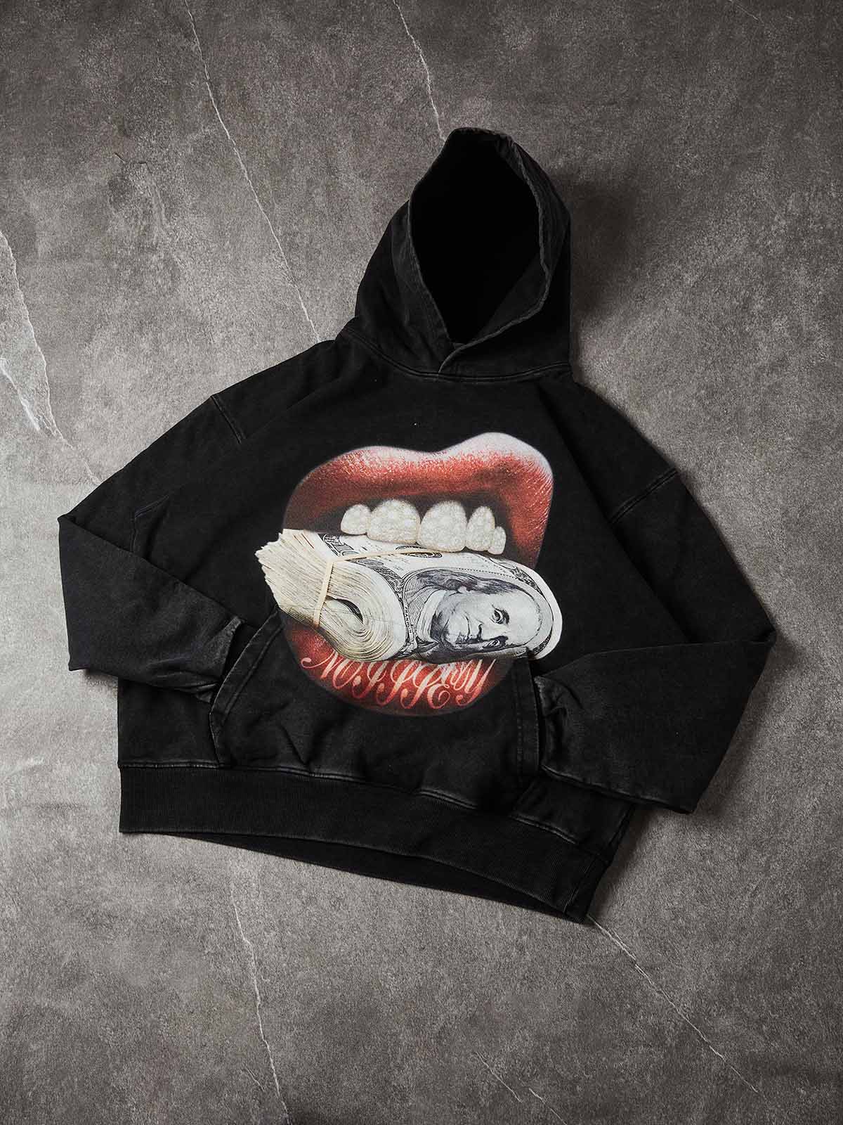 NOISSEY "MONEY BITE" ICED OUT GRILLS PREMIUM STREETWEAR HOODIE - Image 4
