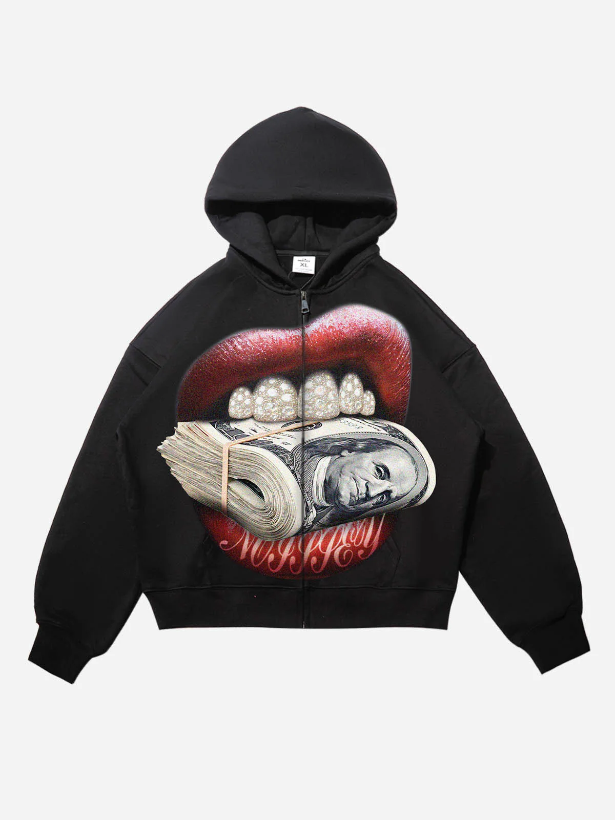 NOISSEY "Money Bite" Diamond Grillz Thermal Zip-Up Hoodie - Image 7
