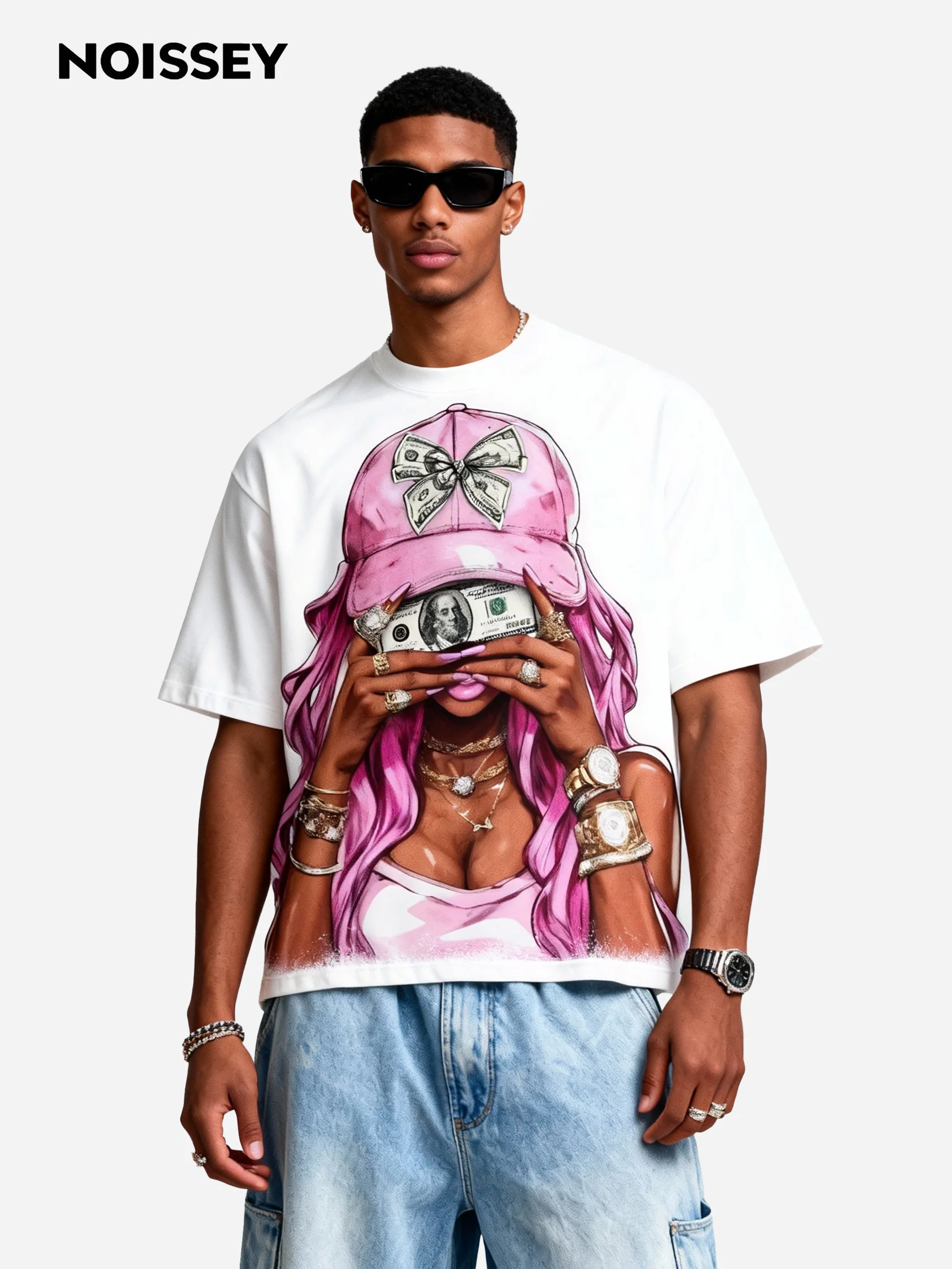 Money i$ the Motive Graphic Print Boxy Oversized T-Shirt Y2K Streetwear - Image 5