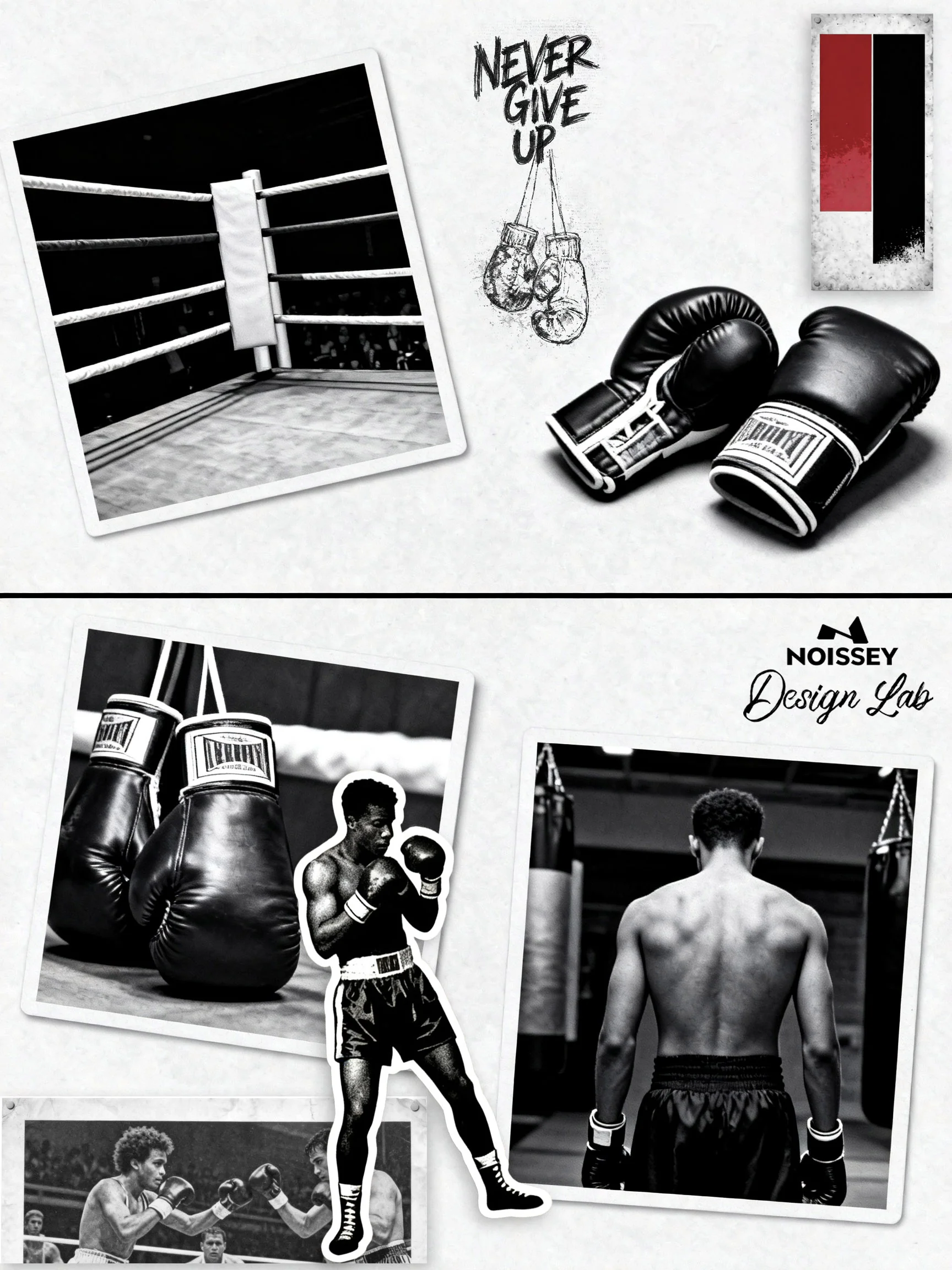 NOISSEY "Never Give Up" Boxing Portrait Cooling Boxy Tee - Image 8