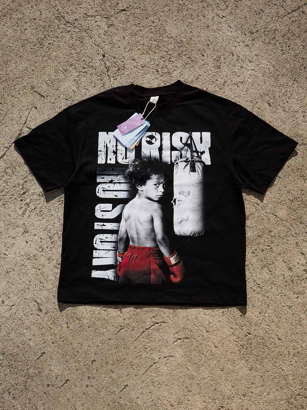 NO RISK NO STORY Heavyweight Cotton T-Shirt - Oversized Movie Poster Print - Image 4