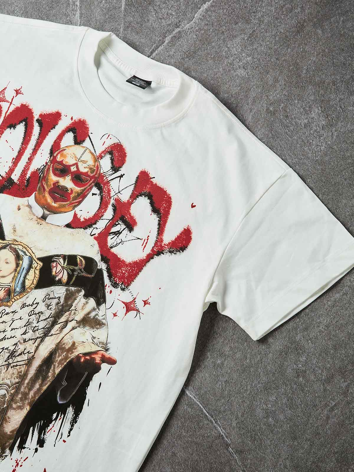 NOISE FAD VOICE THEN — Wrestler Priest Graffiti Art Print Short-Sleeve T-Shirt - Image 7