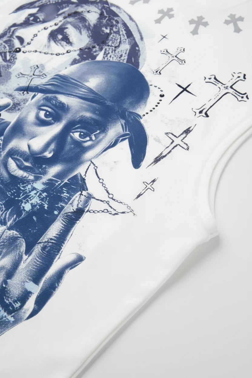 NOISSEY 2PAC DOUBLE PORTRAIT ART PRINT RELAXED TANK TOP - Image 6