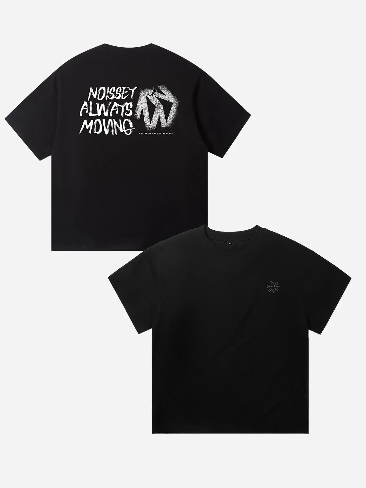 NOISSEY "Always Moving" Graphic Tee - Urban Streetwear Black T-Shirt
