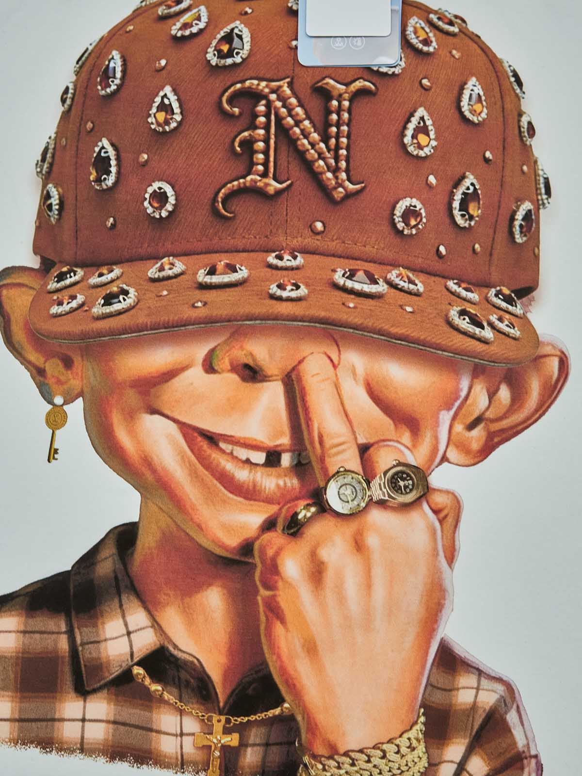 NOISSEY "Diamond Rebel" Graphic Tee - Vintage Brown Bad Boy Art Print T-Shirt - Image 2