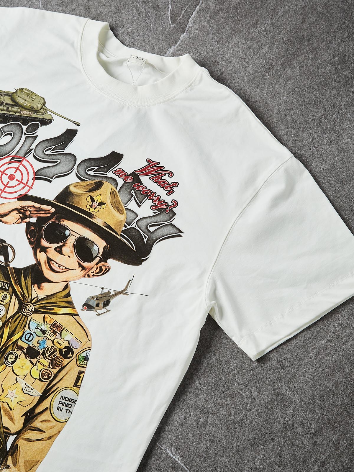 NOISSEY "Bad Boy Scout" Graffiti Art Print Oversized T-Shirt - Image 7