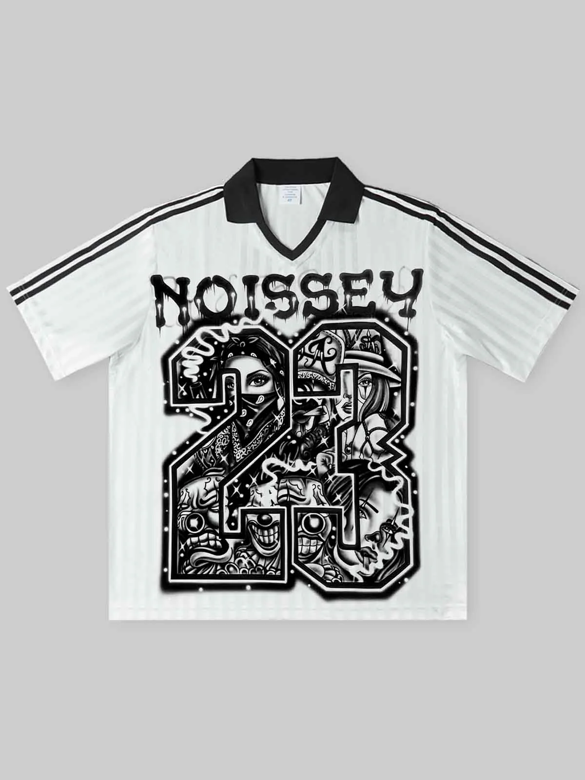 NOISSEY BLOKECORE STYLE CHICANO TATTOO GRAPHIC SOCCER JERSEY 23