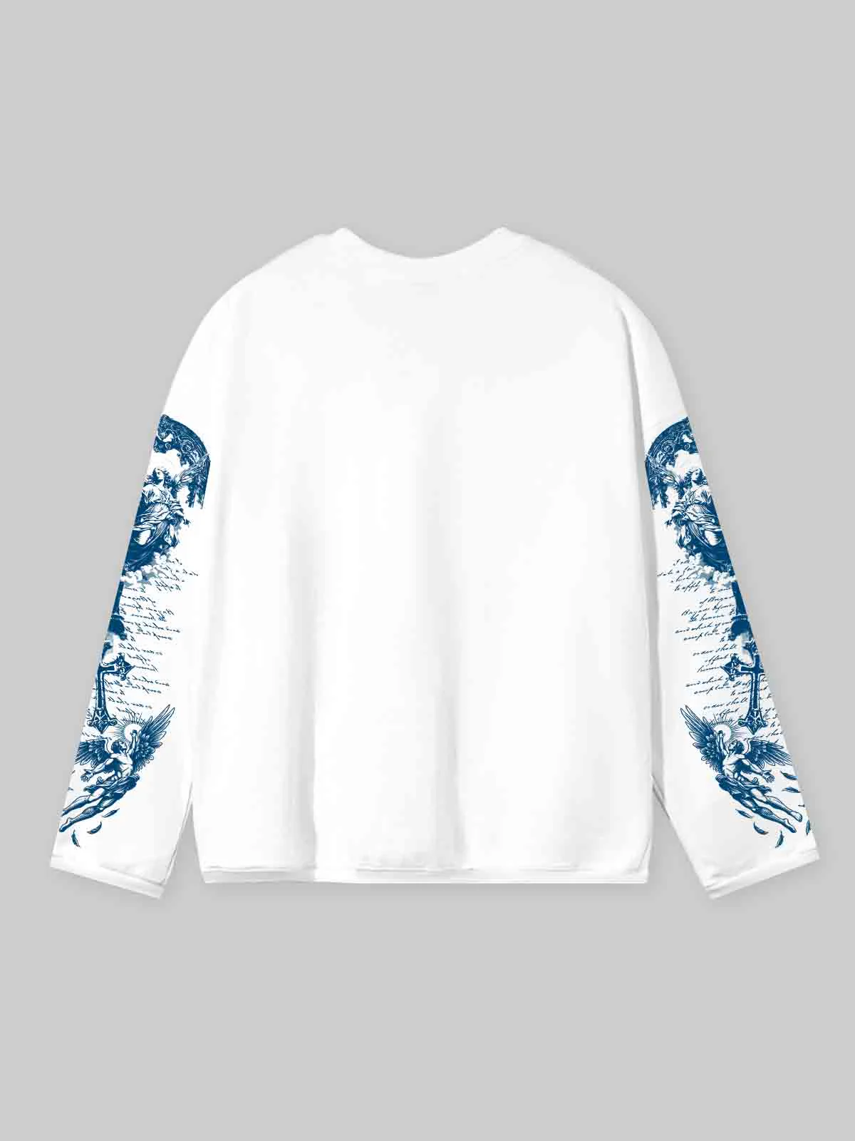 NOISSEY "Blue Cross Angels" Boxy Heavyweight Art Long Sleeve - Cloud White - Image 8