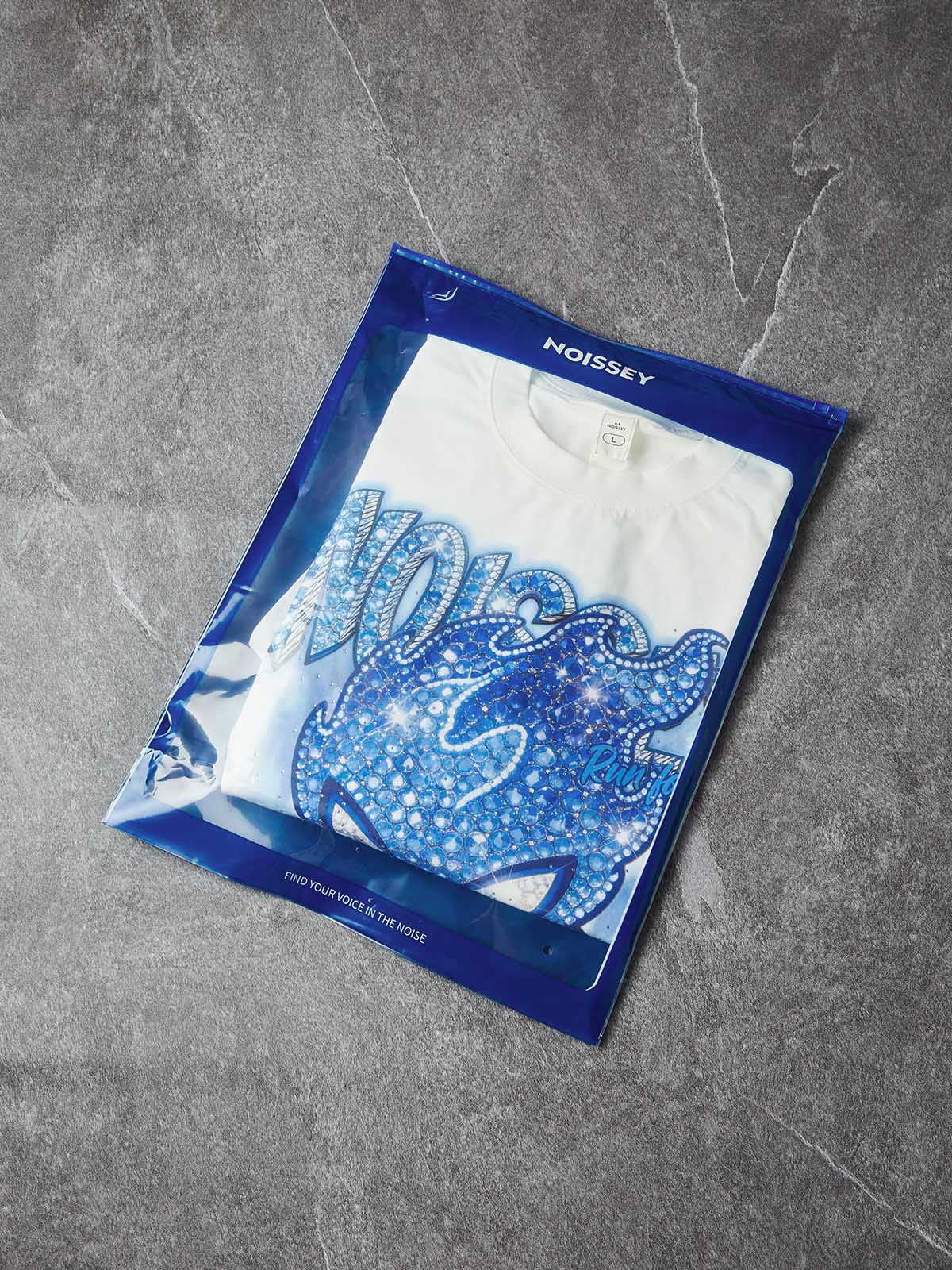 NOISSEY "BLUE ICE FLAME" ICED-OUT CHARACTER ART HEAVYWEIGHT T-SHIRT - Image 7
