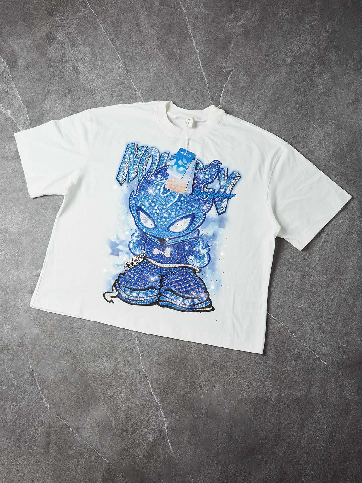 NOISSEY "BLUE ICE FLAME" ICED-OUT CHARACTER ART HEAVYWEIGHT T-SHIRT - Image 9