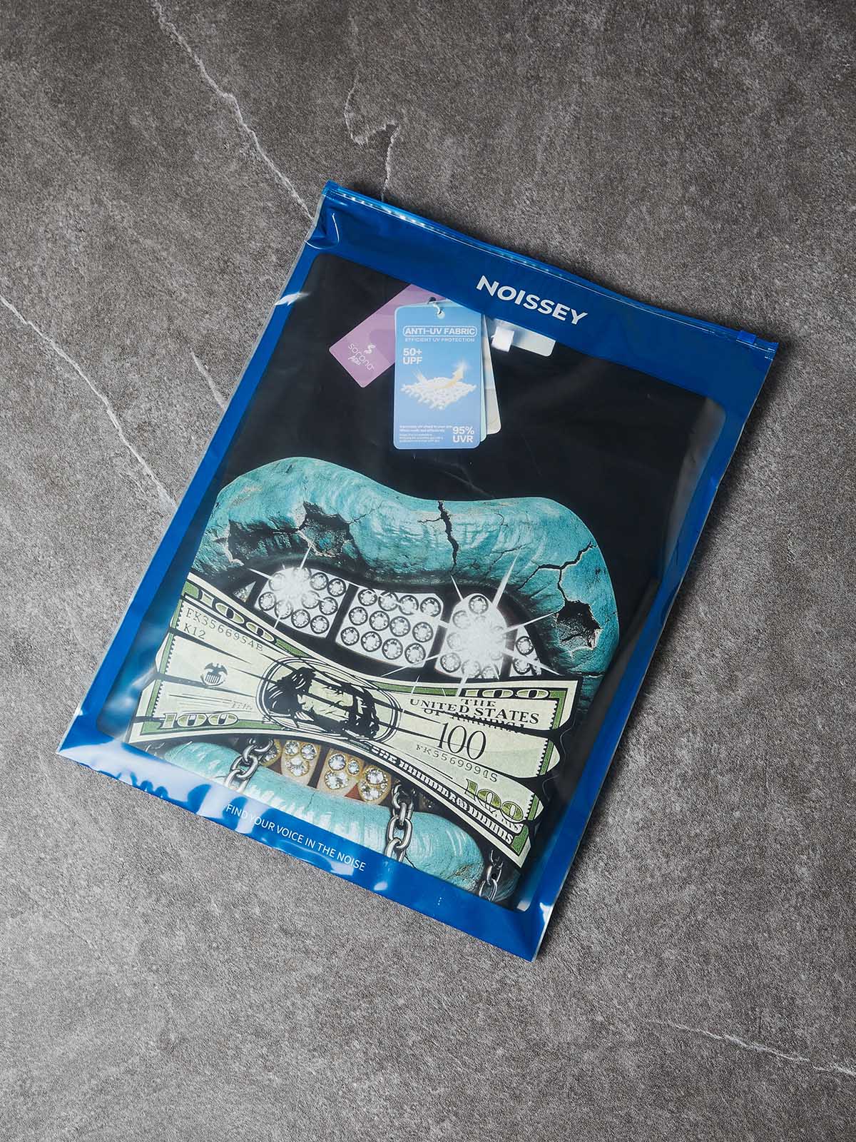 NOISSEY BRONZE GUARDIAN - CHAIN ICED OUT FANGS CROSS T-SHIRT - Image 7