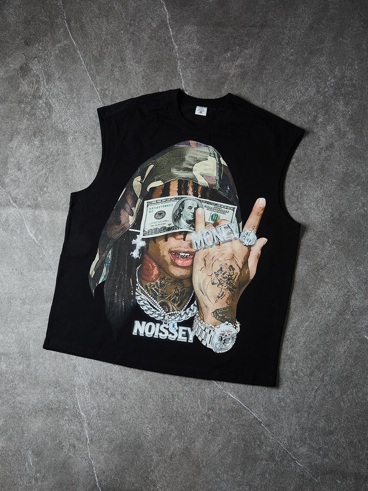 NOISSEY CAMO BANDANA MONEY VISION - ICED OUT FIGURE TANK TOP - Image 4