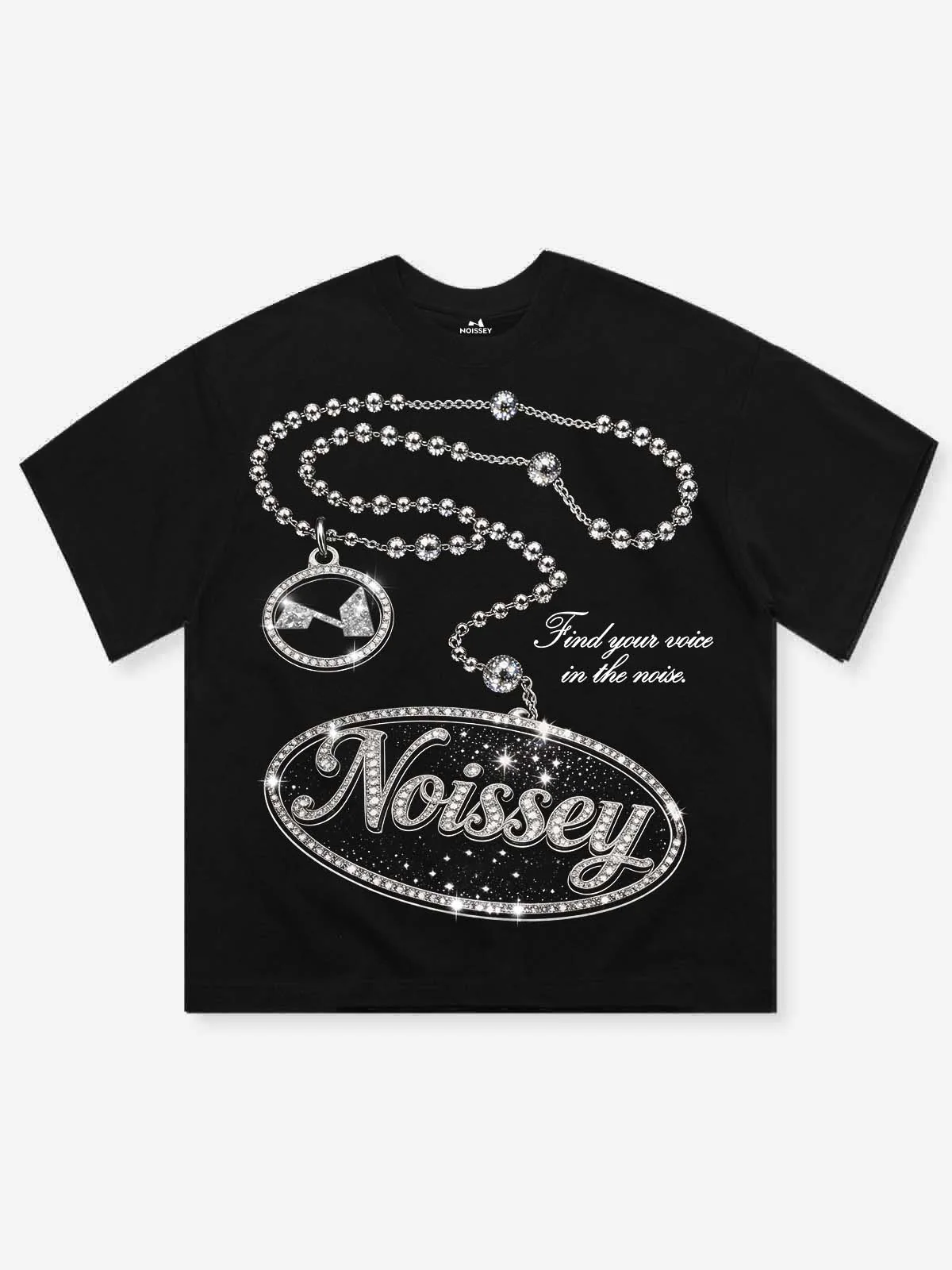 NOISSEY "Diamond Chain Archive" Graphic Boxy Heavyweight Tee - Onyx Black