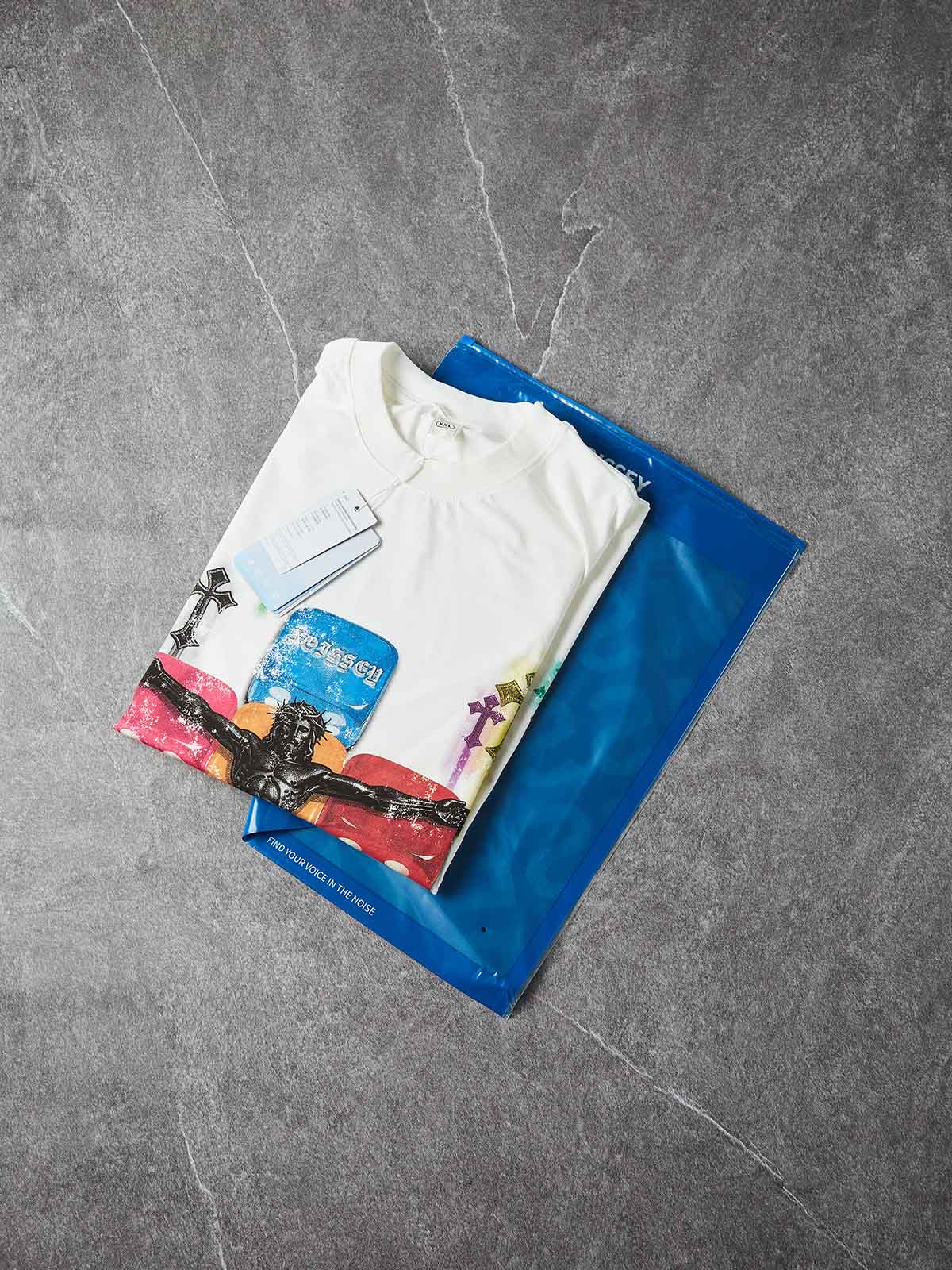 NOISSEY "DIVINE GAMBLE" RAINBOW DICE & JESUS ARTWORK T-SHIRT - Image 7