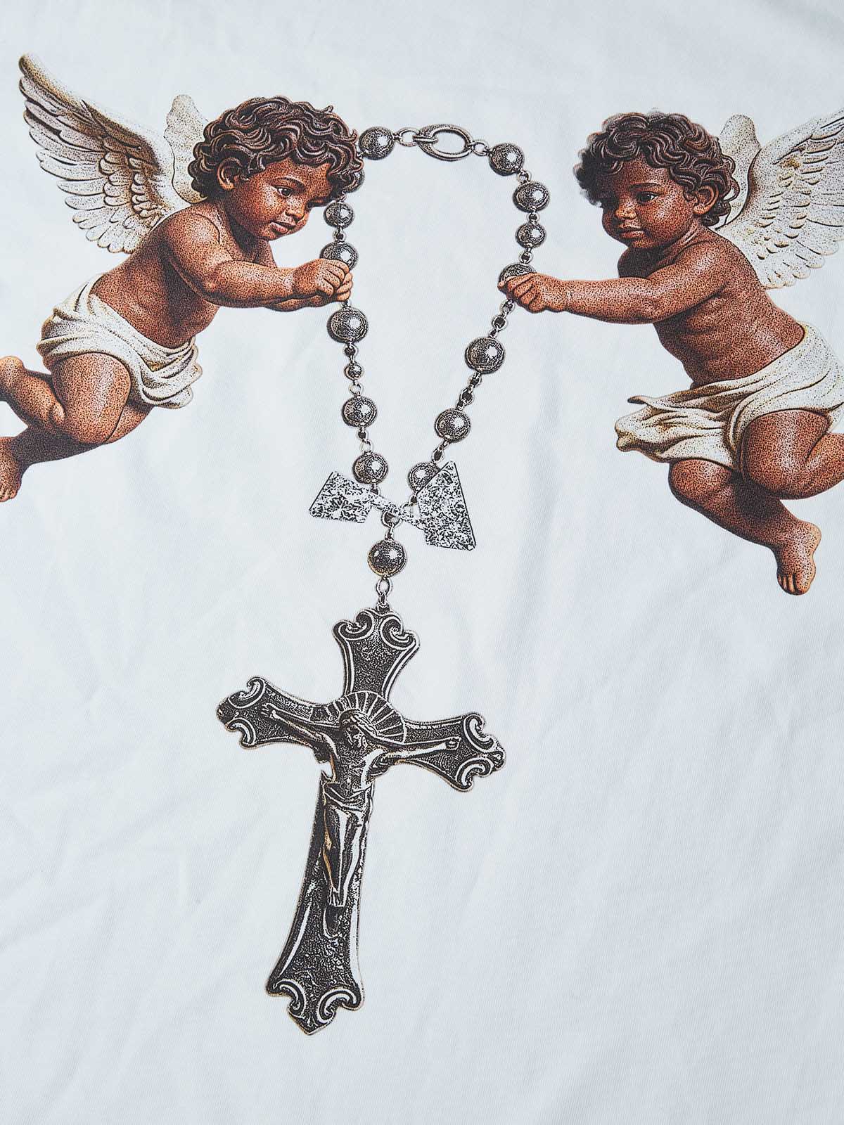 NOISSEY "Cherub Divine Faith" Boxy Heavyweight Tee - White - Image 2