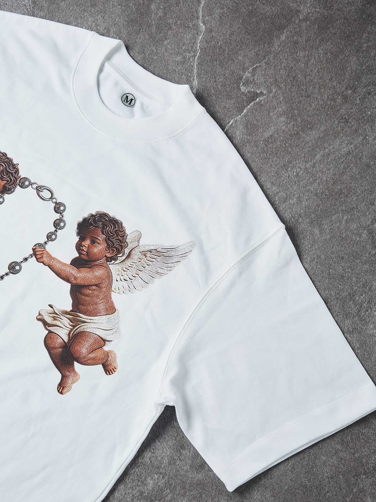 NOISSEY "Cherub Divine Faith" Boxy Heavyweight Tee - White - Image 5