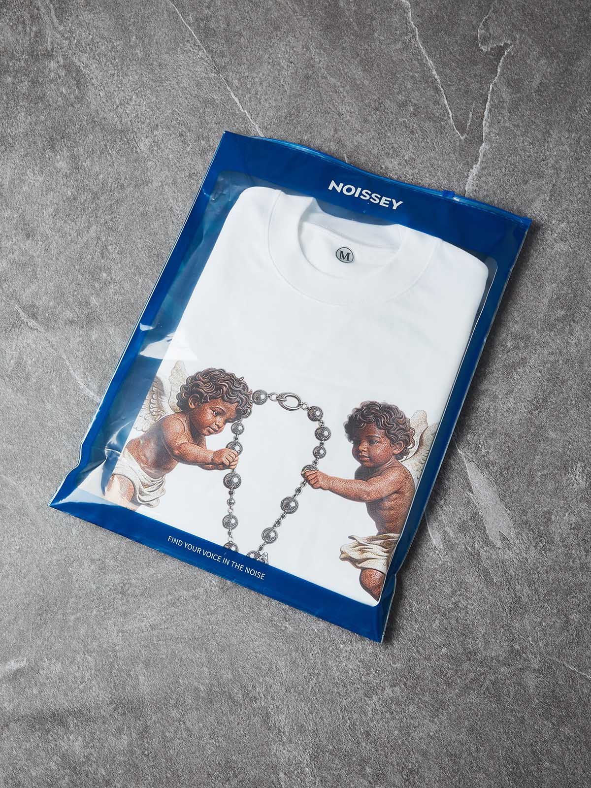 NOISSEY "Cherub Divine Faith" Boxy Heavyweight Tee - White - Image 7