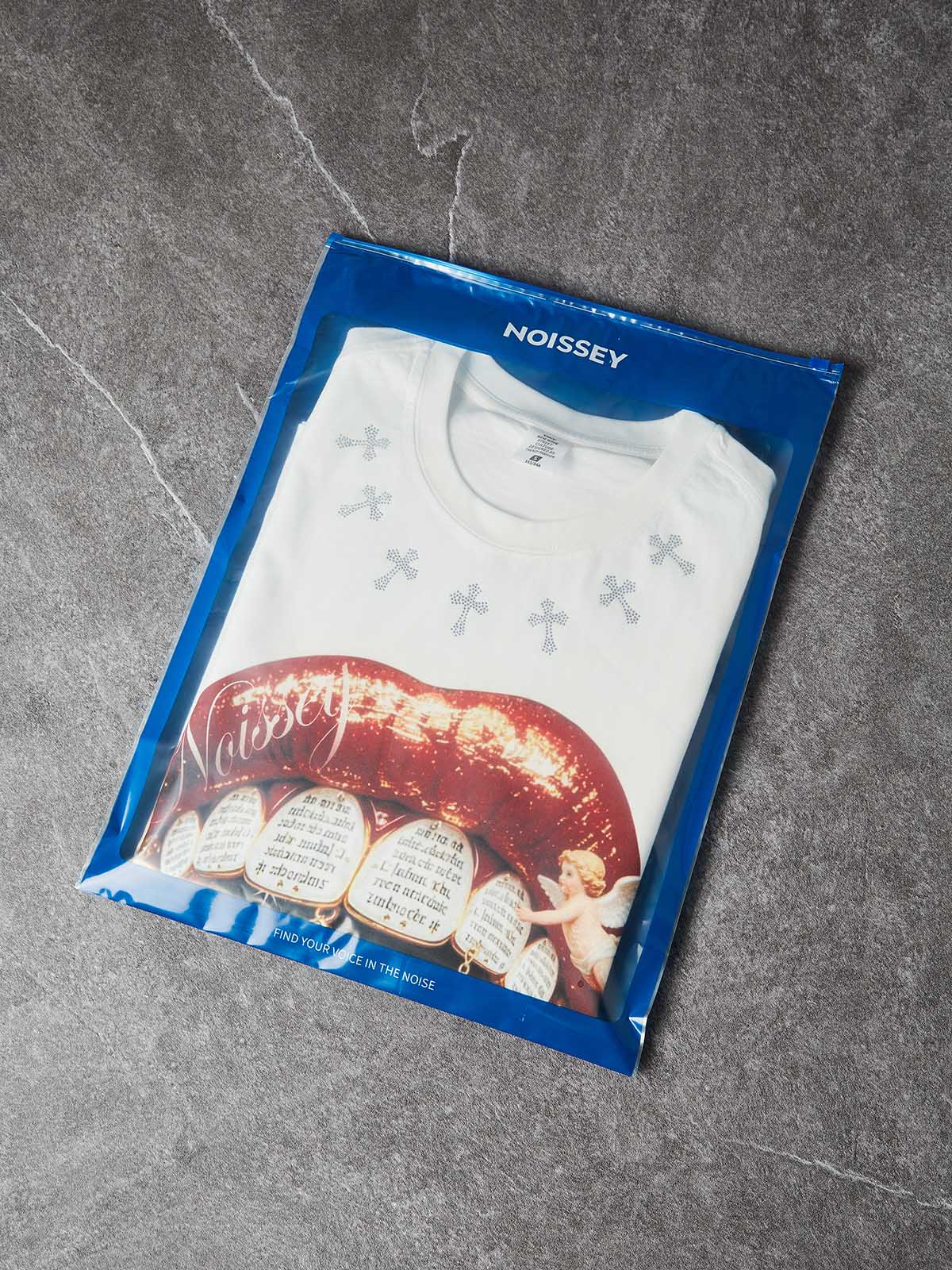 NOISSEY "DIVINE KISS" ANGELIC CROSS ICED OUT RED LIPS GRAPHIC TANK TOP - Image 7